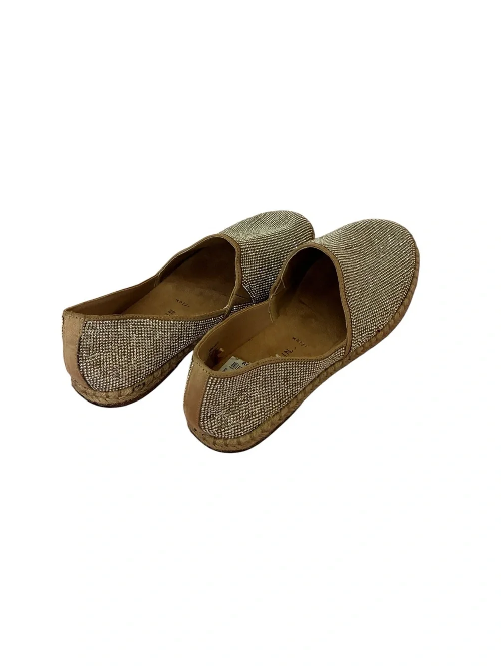 Anne Klein | rhinestone espadrille jute sole slip on shoes size 10